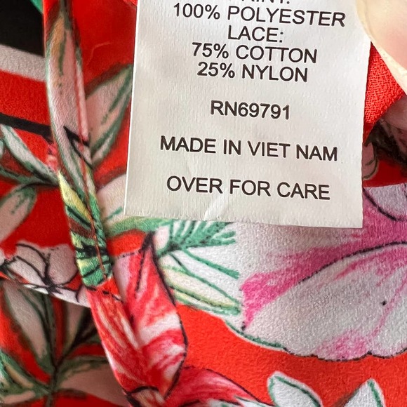 Fig & Flower Peasant Boho Tie Front Lace Back Tunic Long Sleeve MEDIUM - Picture 13 of 13